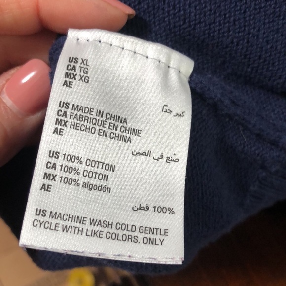 Club Room Size XL Men's 3/4 Button Pullover Mock Neck Sweater Blue/Gray - Picture 11 of 12